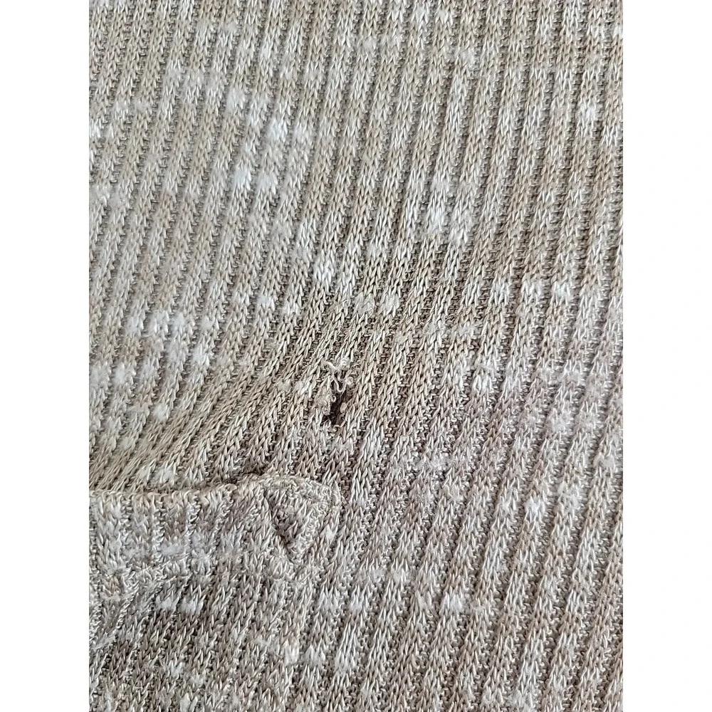 Maurices Cardigan Sweater Longline Button Front Ribbed Knit Pocket Beige Large